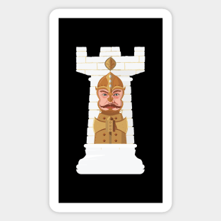 White Chess Rook Sticker